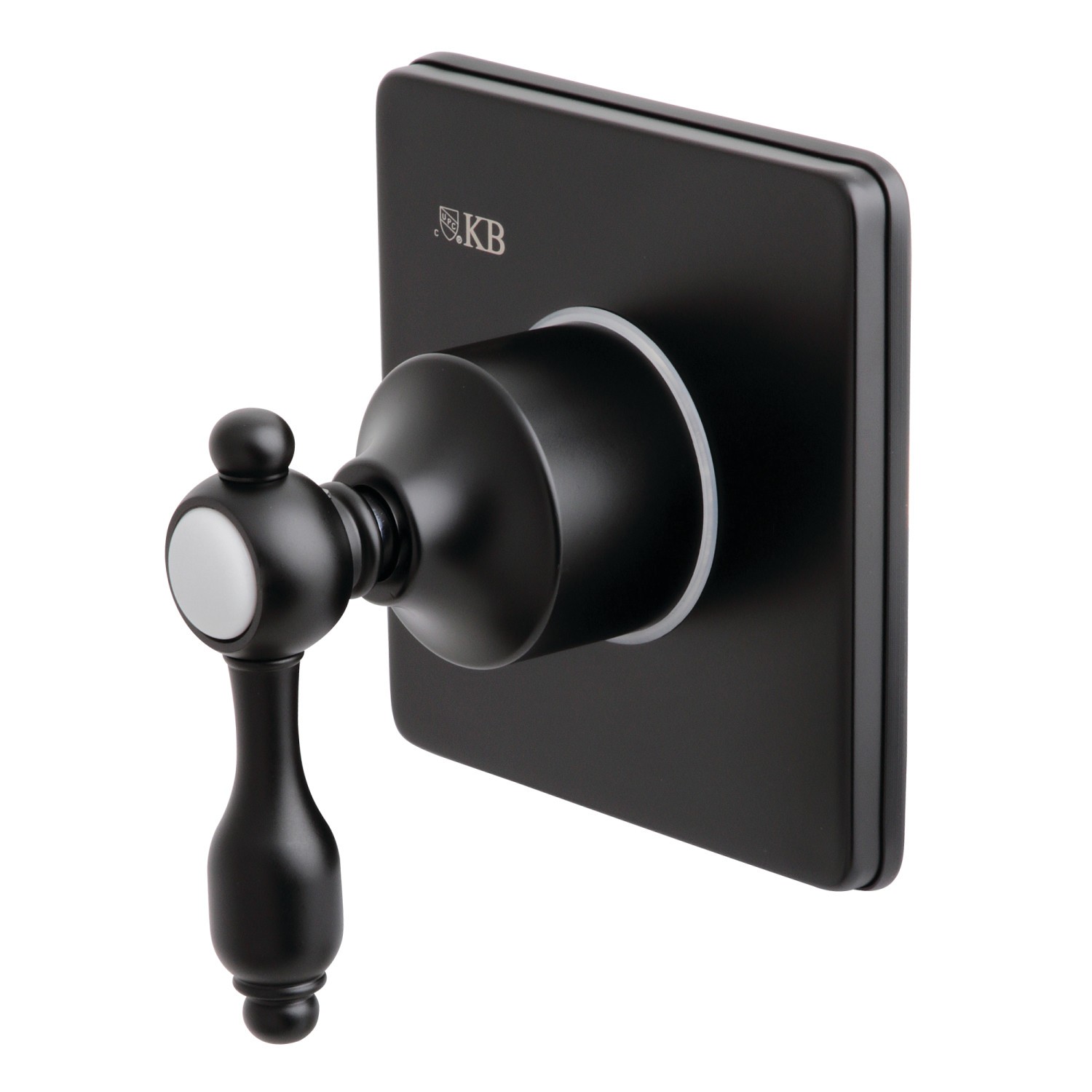 KINGSTON BRASS KS3040TAL THREE-WAY DIVERTER VALVE WITH SINGLE HANDLE AND SQUARE PLATE IN MATTE BLACK
