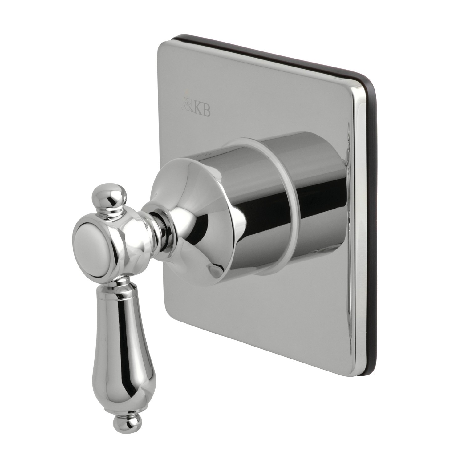 KINGSTON BRASS KS3041BAL THREE-WAY DIVERTER VALVE WITH SINGLE HANDLE AND SQUARE PLATE IN POLISHED CHROME