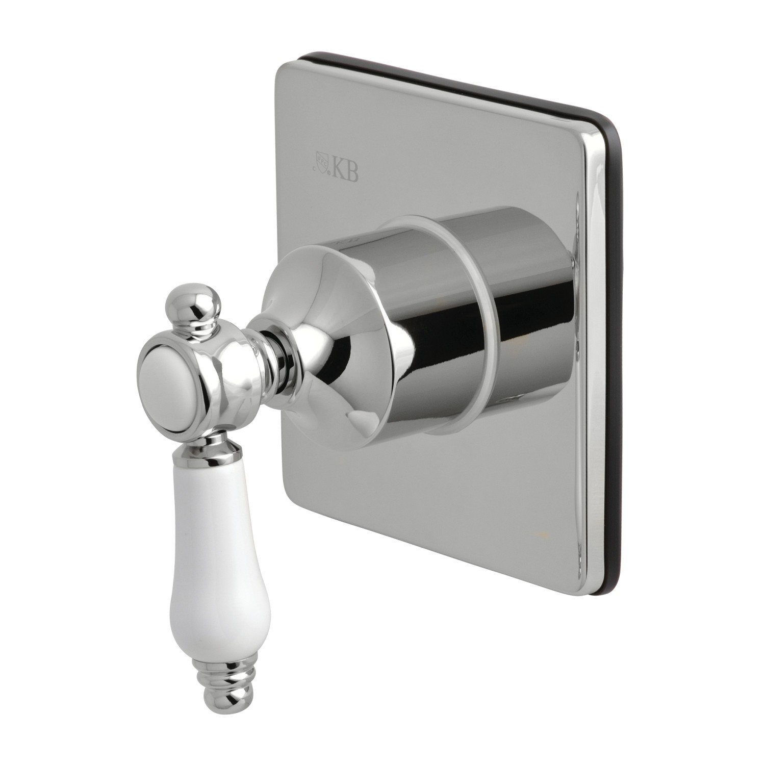 KINGSTON BRASS KS3041BPL THREE-WAY DIVERTER VALVE WITH SINGLE HANDLE AND SQUARE PLATE IN POLISHED CHROME