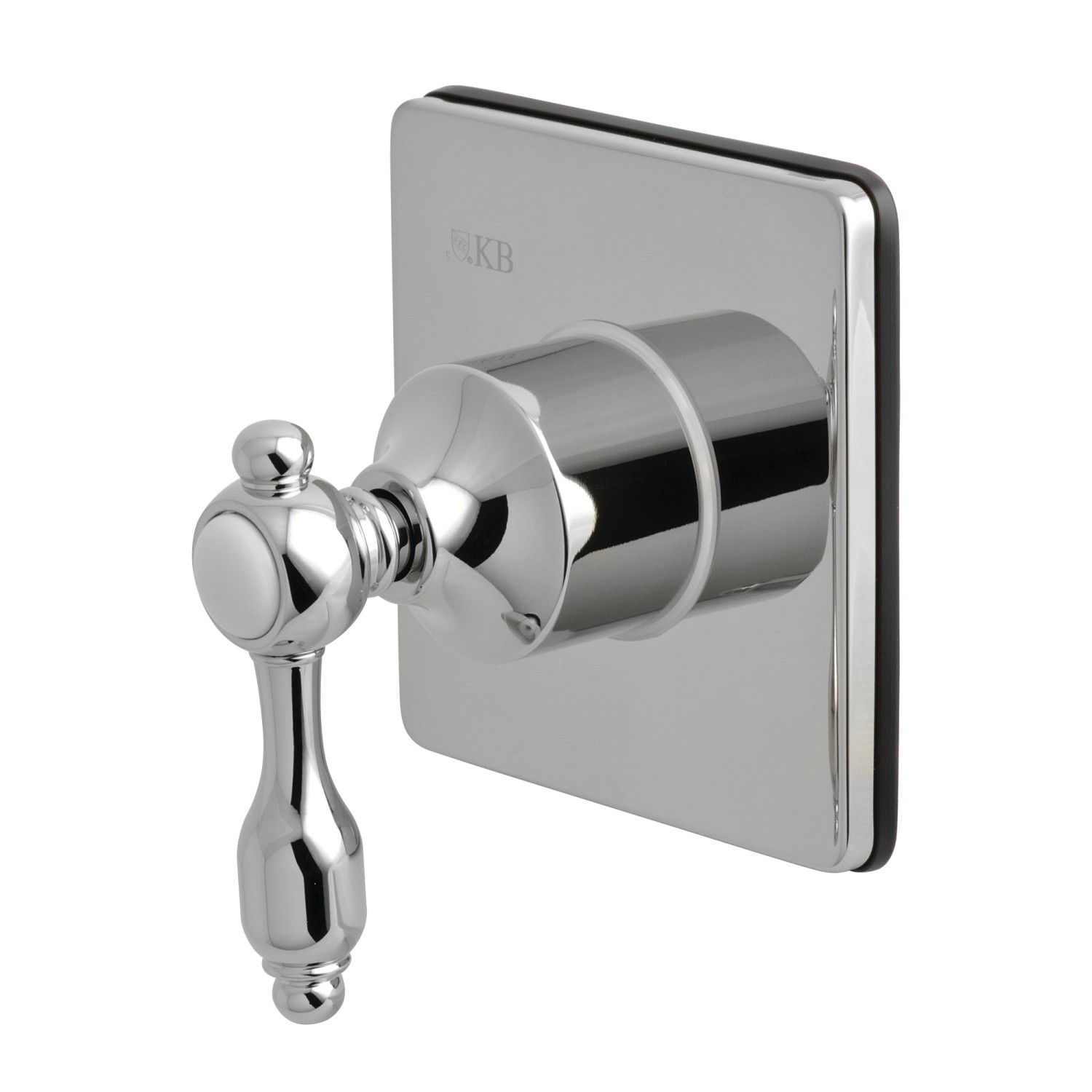 KINGSTON BRASS KS3041TAL THREE-WAY DIVERTER VALVE WITH SINGLE HANDLE AND SQUARE PLATE IN POLISHED CHROME