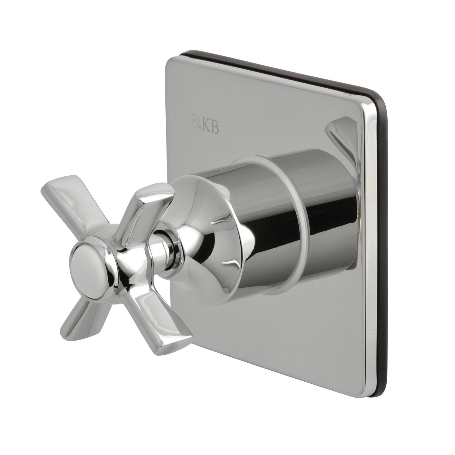 KINGSTON BRASS KS3041ZX THREE-WAY DIVERTER VALVE WITH SINGLE HANDLE AND SQUARE PLATE IN POLISHED CHROME