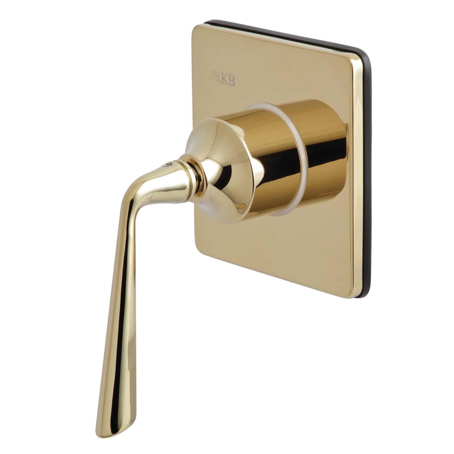 KINGSTON BRASS KS3042ZL THREE-WAY DIVERTER VALVE WITH SINGLE HANDLE AND SQUARE PLATE IN POLISHED BRASS