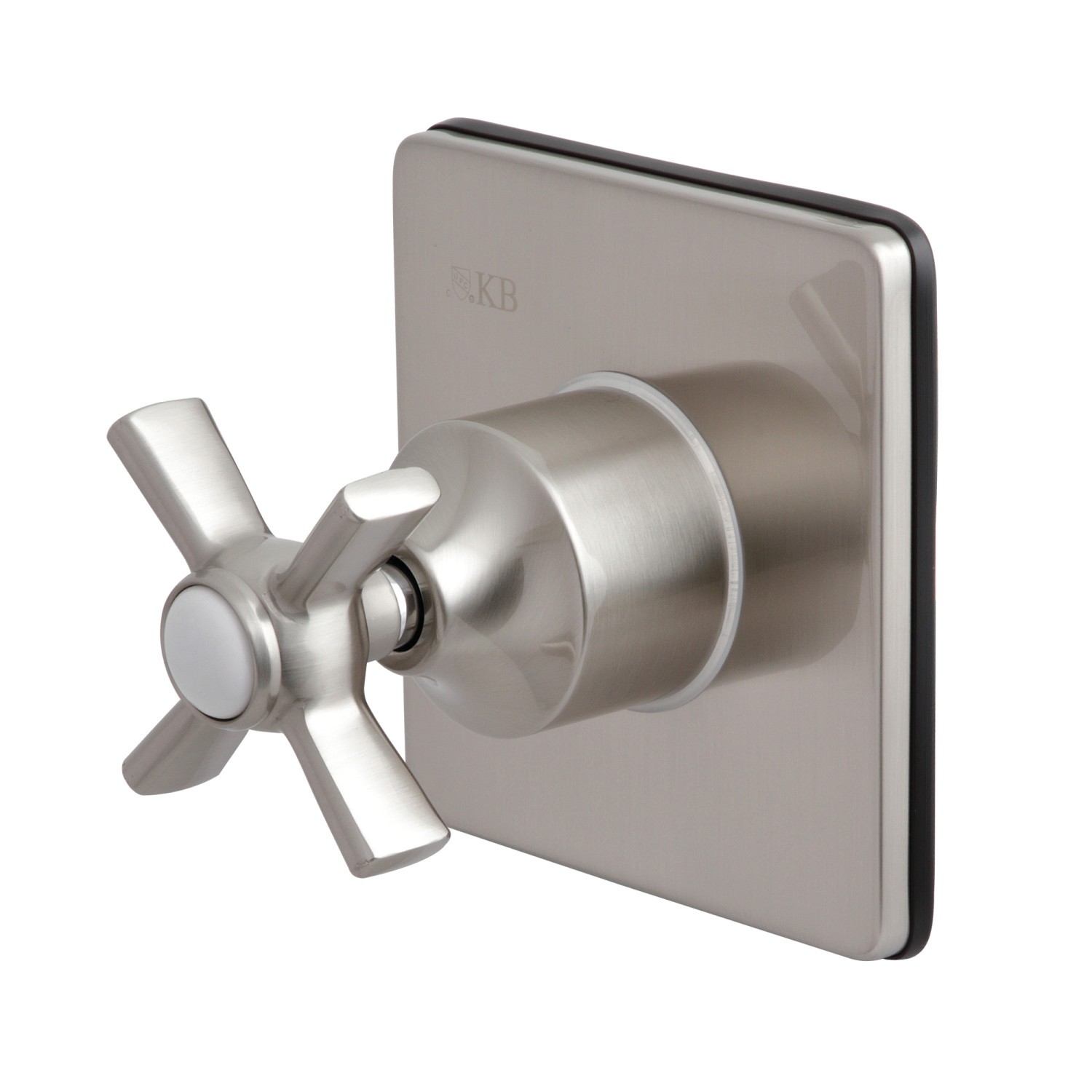 KINGSTON BRASS KS3048ZX THREE-WAY DIVERTER VALVE WITH SINGLE HANDLE AND SQUARE PLATE IN BRUSHED NICKEL
