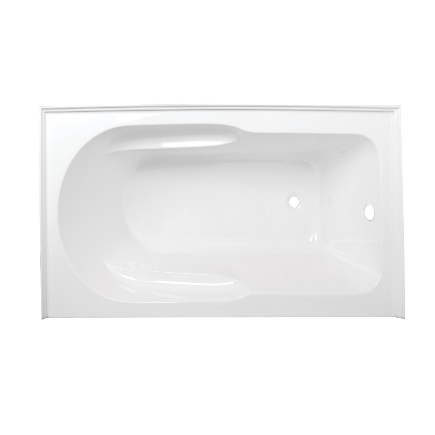 KINGSTON BRASS VTAP603022R AQUA EDEN 60-INCH ACRYLIC ALCOVE TUB WITH ANTI SKID AND RIGHT HAND DRAIN HOLE IN WHITE