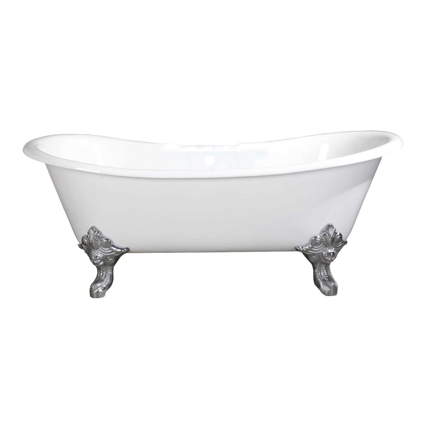 KINGSTON BRASS VCT7DS6731NL AQUA EDEN 67-INCH CAST IRON CLAWFOOT TUB WITH 7-INCH FAUCET DRILLINGS AND FEET