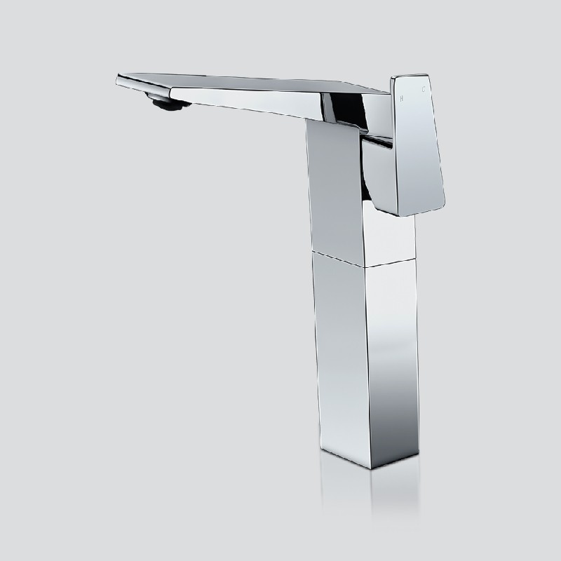 VALLEY ACRYLIC 411.205LL.100 PICASSO 10 1/4 INCH SINGLE HOLE VESSEL BATHROOM FAUCET WITH SIDE LEVER HANDLE - CHROME