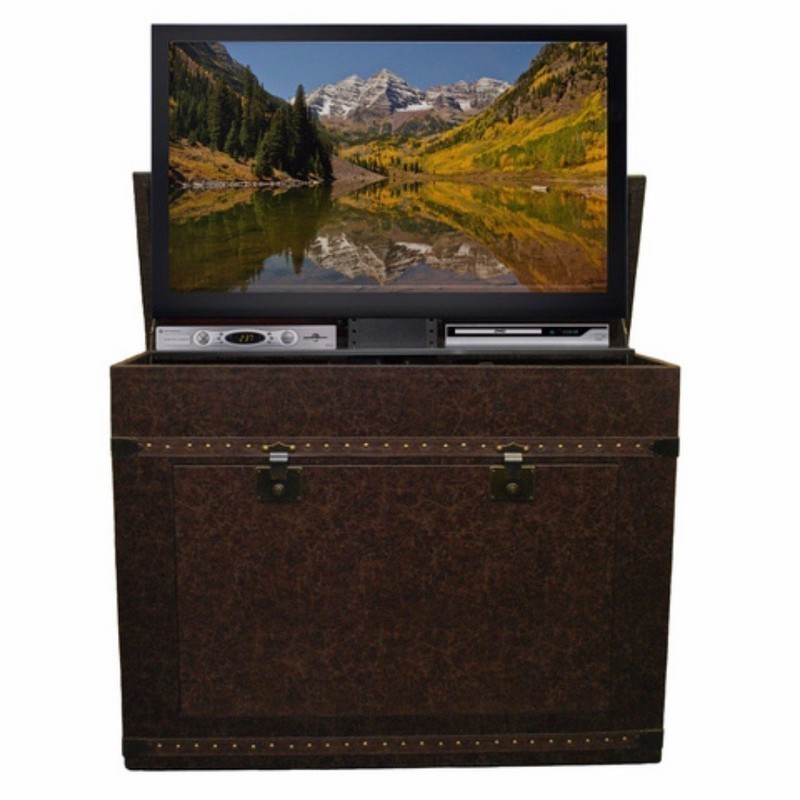 TOUCHSTONE 72007 ELEVATE VINTAGE TRUNK TV LIFT CABINET FOR 46 INCH FLAT SCREEN TVS