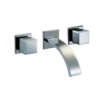 VALLEY ACRYLIC 781.207.100 AFFORDABLE LUXURY THREE HOLE WALL MOUNT BATHROOM FAUCET WITH KNOB HANDLE - CHROME