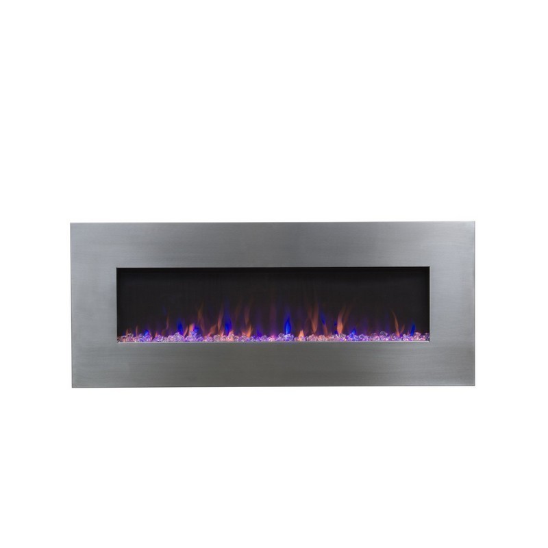 Touchstone 80024 Audioflare Stainless, 36 Inch Recessed Electric Fireplace