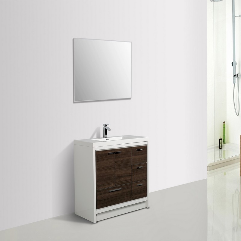 EVIVA EVVN765-42 GRACE 42 INCH BATHROOM VANITY WITH WHITE INTEGRATED ACRYLIC COUNTERTOP