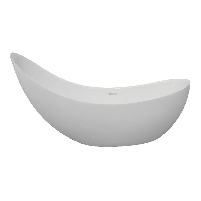 VALLEY ACRYLIC GRACE VA6212WHT AFFORDABLE LUXURY 81 INCH CONTEMPORARY SLIPPER FREESTANDING ACRYLIC INSULATED BATHTUB - WHITE