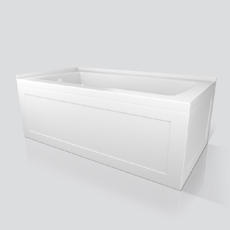 VALLEY ACRYLIC OVO6030-2SSK OVO SIGNATURE 60 INCH X 30 INCH TWO SIDED SKIRTED ALCOVE BATHTUB