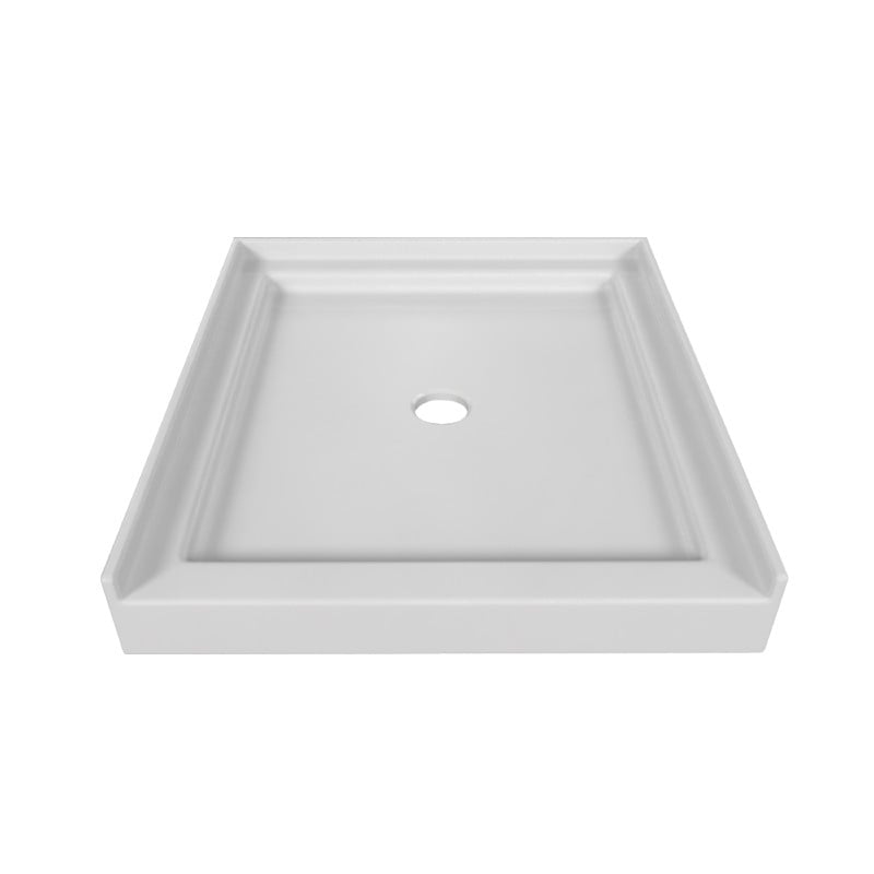 VALLEY ACRYLIC SBST-3236 SIGNATURE 32 INCH X 36 INCH SINGLE THRESHOLD ACRYLIC MULTI-LAYERED CENTER DRAIN SHOWER BASE