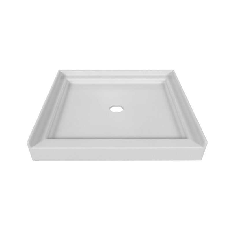 VALLEY ACRYLIC SBST-3632 SIGNATURE 36 INCH X 32 INCH SINGLE THRESHOLD ACRYLIC MULTI-LAYERED CENTER DRAIN SHOWER BASE