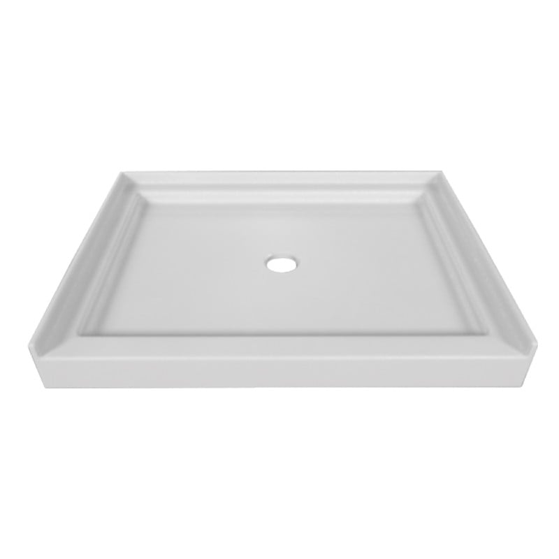 VALLEY ACRYLIC SBST-4232 SIGNATURE 42 INCH X 32 INCH SINGLE THRESHOLD ACRYLIC MULTI-LAYERED CENTER DRAIN SHOWER BASE