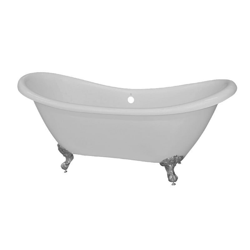 VALLEY ACRYLIC SLIPPER1WHT AFFORDABLE LUXURY 68 INCH X 28 INCH ACRYLIC FREESTANDING BATHTUB