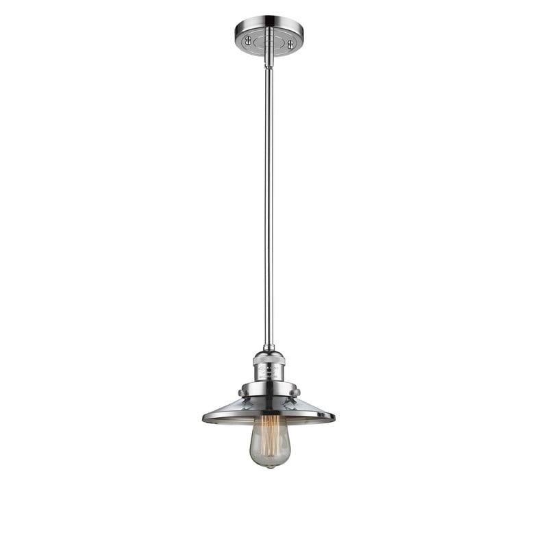 INNOVATIONS LIGHTING 201S-PC-M7 FRANKLIN RESTORATION RAILROAD 8 INCH ONE LIGHT POLISHED CHROME METAL MINI PENDANT - POLISHED CHROME