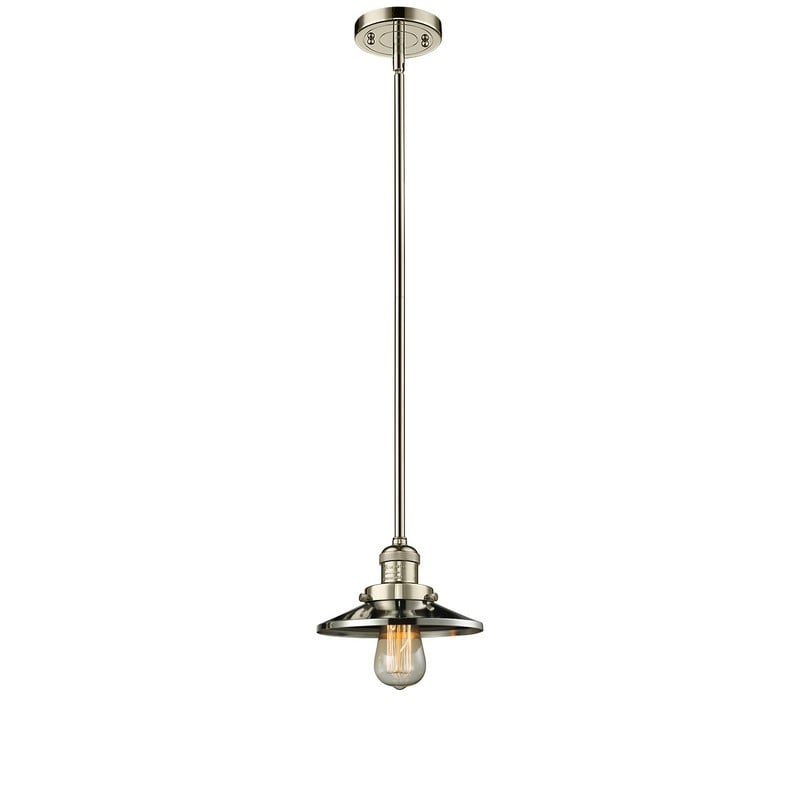 INNOVATIONS LIGHTING 201S-PN-M1 FRANKLIN RESTORATION RAILROAD 8 INCH ONE LIGHT MINI PENDANT - POLISHED NICKEL