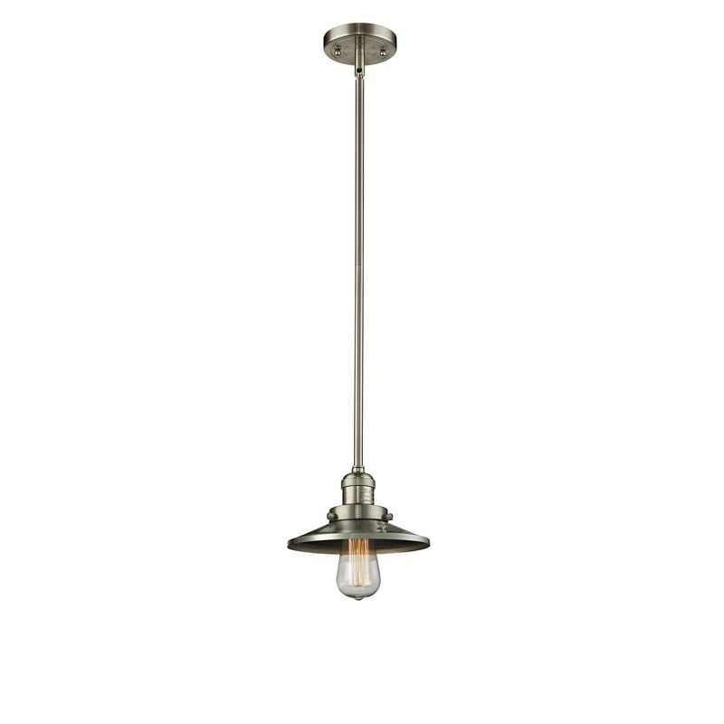 INNOVATIONS LIGHTING 201S-SN-M2 FRANKLIN RESTORATION RAILROAD 8 INCH ONE LIGHT MINI PENDANT - BRUSHED SATIN NICKEL