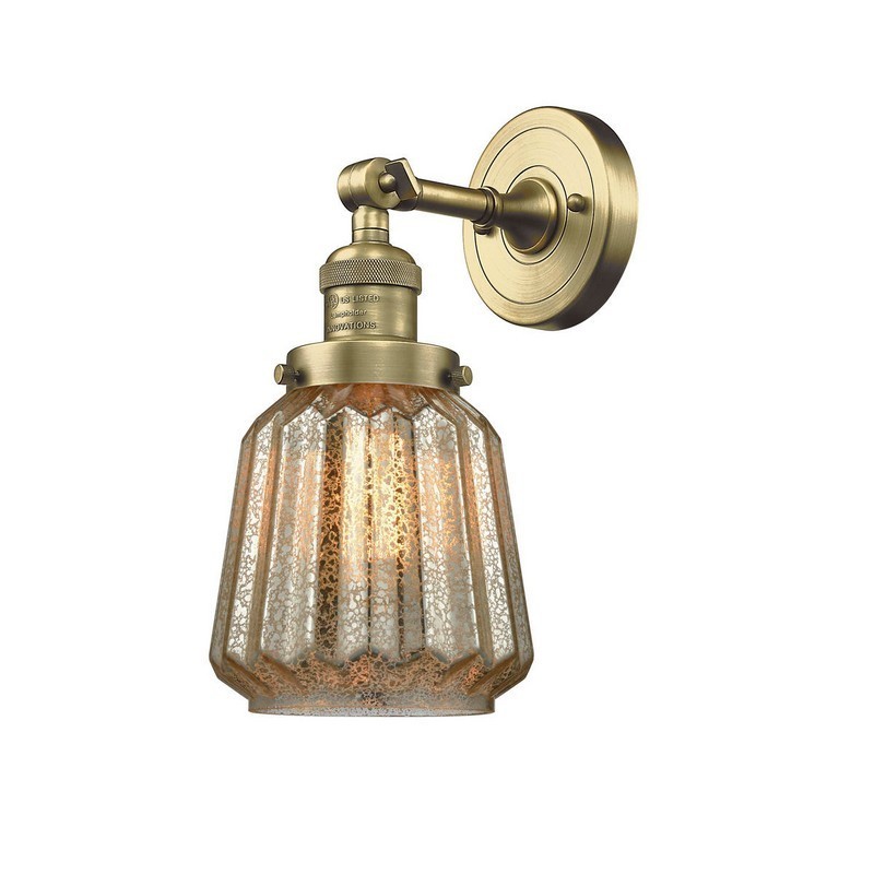 INNOVATIONS LIGHTING 203-G142 FRANKLIN RESTORATION CHATHAM 6 INCH ONE LIGHT UP OR DOWN CLEAR GLASS WALL SCONCE