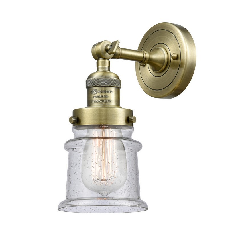 INNOVATIONS LIGHTING 203-G184S FRANKLIN RESTORATION CANTON 4 1/2 INCH ONE LIGHT UP OR DOWN SEEDY GLASS WALL SCONCE