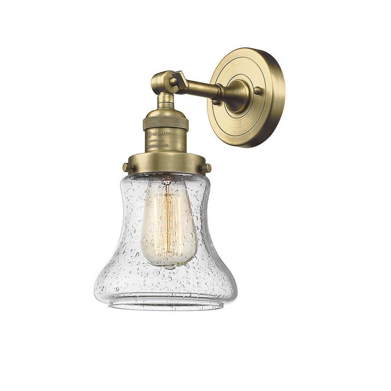 INNOVATIONS LIGHTING 203-G194 FRANKLIN RESTORATION BELLMONT 6 1/2 INCH ONE LIGHT UP OR DOWN SEEDY GLASS WALL SCONCE