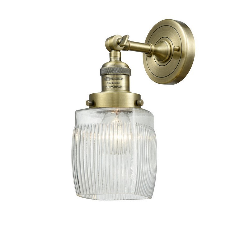 INNOVATIONS LIGHTING 203-G302 FRANKLIN RESTORATION COLTON 5 1/2 INCH ONE LIGHT UP OR DOWN CLEAR HALOPHANE GLASS WALL SCONCE