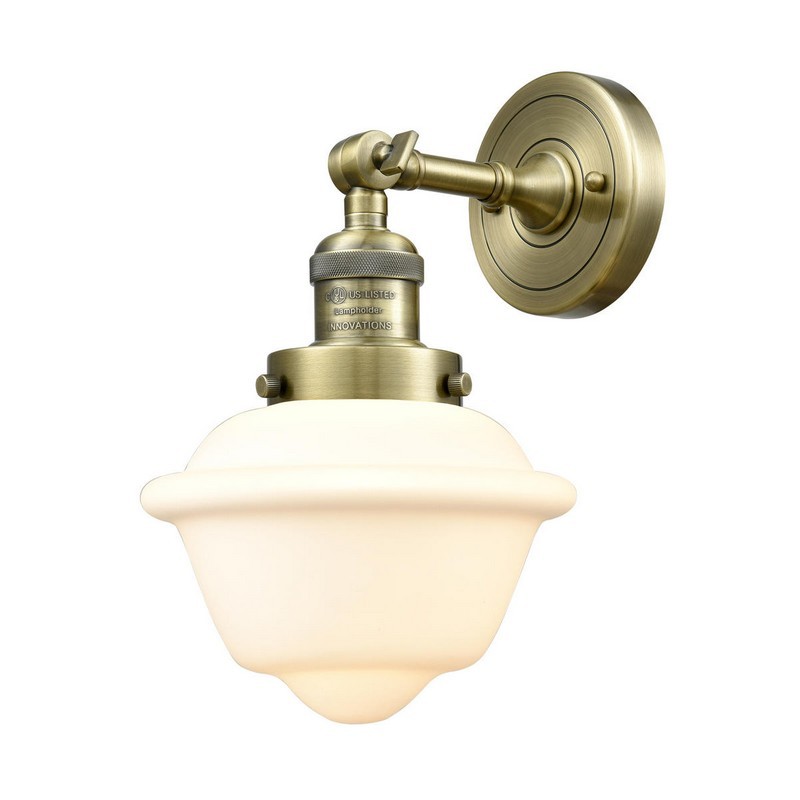 INNOVATIONS LIGHTING 203-G531 FRANKLIN RESTORATION SMALL OXFORD 7 1/2 INCH ONE LIGHT UP OR DOWN MATTE WHITE CASED GLASS WALL SCONCE