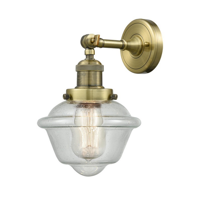 INNOVATIONS LIGHTING 203-G534 FRANKLIN RESTORATION SMALL OXFORD 7 1/2 INCH ONE LIGHT UP OR DOWN SEEDY GLASS WALL SCONCE