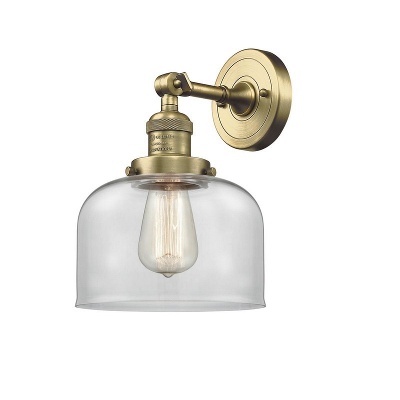 INNOVATIONS LIGHTING 203-G72 FRANKLIN RESTORATION LARGE BELL 8 INCH ONE LIGHT UP OR DOWN CLEAR GLASS WALL SCONCE