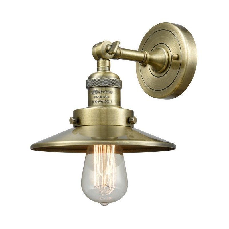 INNOVATIONS LIGHTING 203-M4 FRANKLIN RESTORATION RAILROAD 8 INCH ONE LIGHT UP OR DOWN METAL WALL SCONCE