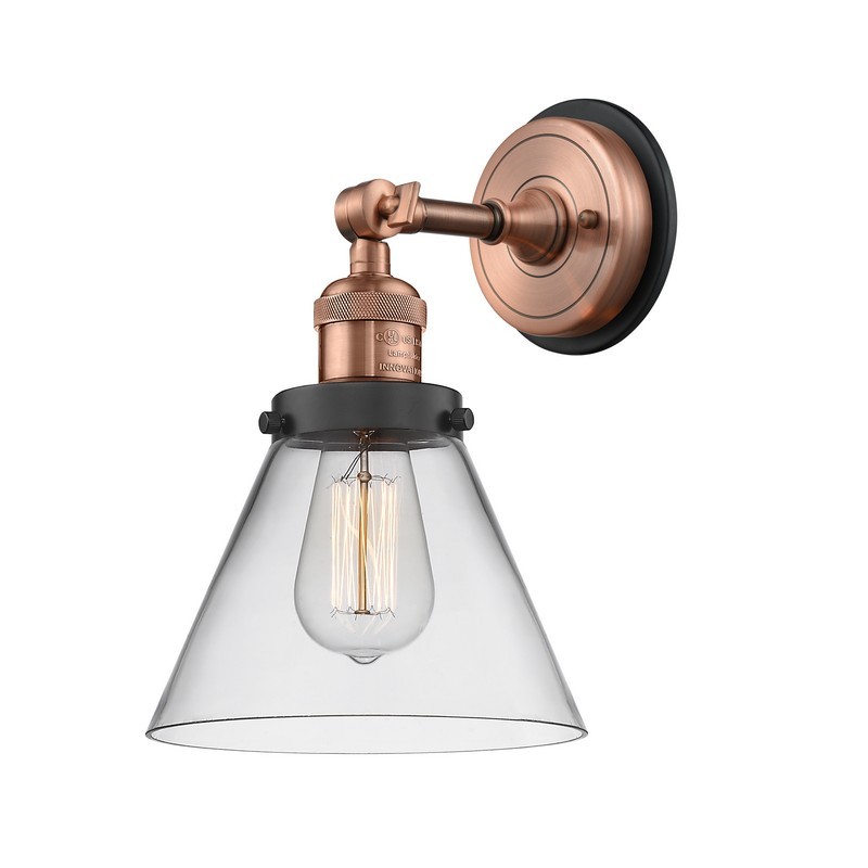 INNOVATIONS LIGHTING 203BP-G42 FRANKLIN RESTORATION LARGE CONE 1 LIGHT 8 INCH CLEAR GLASS WALL SCONCE