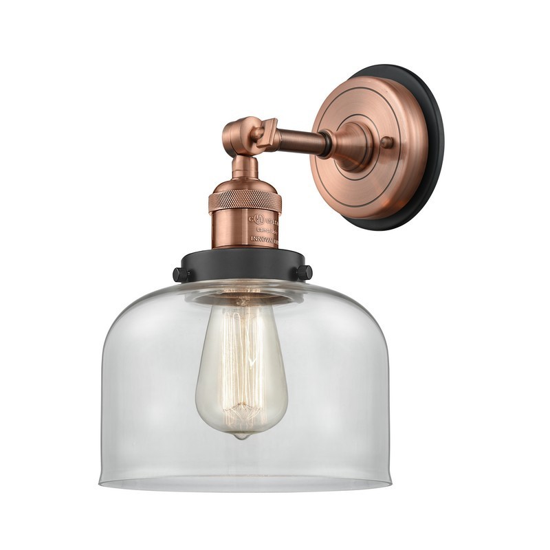 INNOVATIONS LIGHTING 203BP-G72 FRANKLIN RESTORATION LARGE BELL 1 LIGHT 8 INCH CLEAR GLASS WALL SCONCE