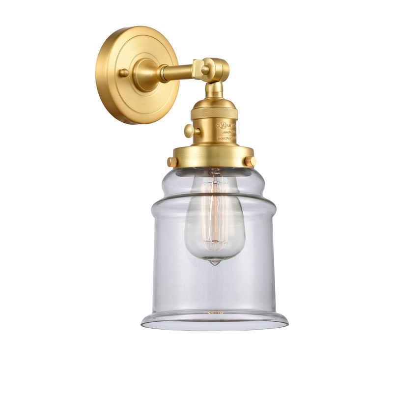 INNOVATIONS LIGHTING 203SW-G182 FRANKLIN RESTORATION CANTON 6 1/2 INCH ONE LIGHT UP OR DOWN CLEAR GLASS WALL SCONCE