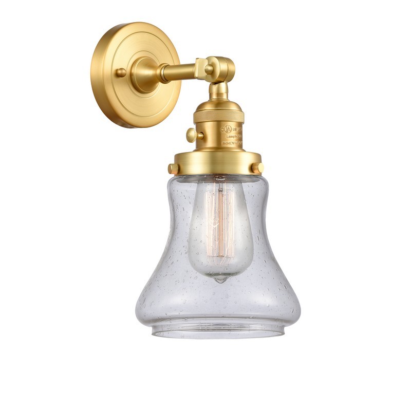 INNOVATIONS LIGHTING 203SW-G194 FRANKLIN RESTORATION BELLMONT 6 1/2 INCH ONE LIGHT UP OR DOWN SEEDY GLASS WALL SCONCE
