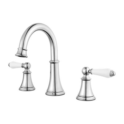 PFISTER LF-049-CO COURANT 7 3/4 INCH DECK MOUNT TWO LEVER HANDLE WIDESPREAD BATHROOM FAUCET WITH PUSH AND SEAL