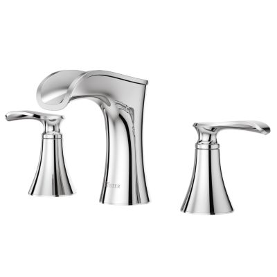 PFISTER LF-049-JD JAIDA 5 1/2 INCH DECK MOUNT TWO LEVER HANDLE WIDESPREAD BATHROOM FAUCET WITH PUSH AND SEAL