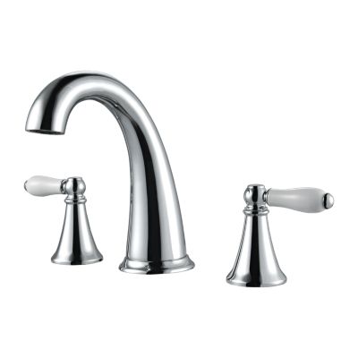 PFISTER LF-049-KYCC KAYLON 7 INCH DECK MOUNT TWO LEVER HANDLE WIDESPREAD BATHROOM FAUCET WITH PUSH AND SEAL - POLISHED CHROME