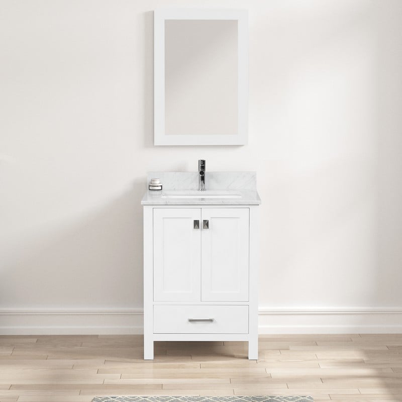 BLOSSOM 026 24 CT M GENEVA 25 INCH FREESTANDING BATHROOM VANITY WITH COUNTERTOP AND MIRROR