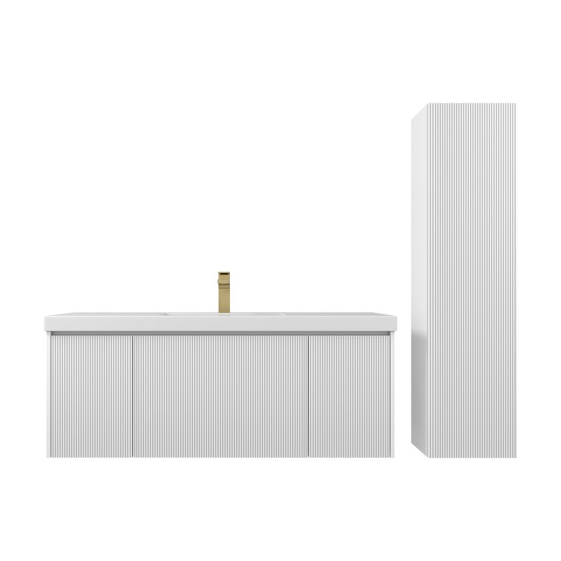 BLOSSOM 028 48S A 2SC POSITANO 47 5/8 INCH FLOATING BATHROOM VANITY COUNTERTOP AND 2 SIDE CABINET
