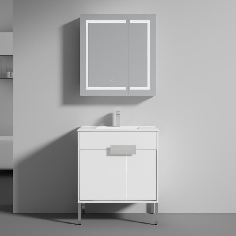 BLOSSOM 030 30 01 CH C BARI 30 INCH FREESTANDING BATHROOM VANITY WITH COUNTERTOP - MATTE WHITE