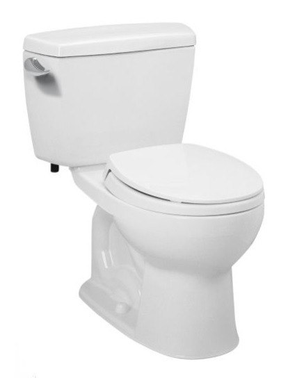 TOTO CST743ER#01 ECO DRAKE TWO PIECE ROUND 1.28 GPF TOILET WITH E-MAX FLUSH SYSTEM WITH RIGHT HAND TRIP LEVER