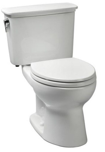 TOTO CST744SFR.10#01 ECO DRAKE TRANSITIONAL TWO-PIECE TOILET, 1.28 GPF, 10 INCH ROUGH-IN, ELONGATED BOWL, RIGHT HAND TRIP LEVER