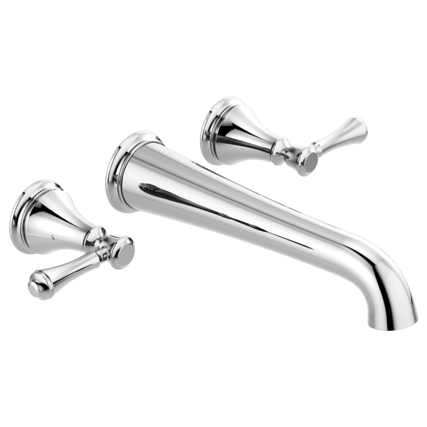 DELTA T5797-WL 3 1/8 INCH TRADITIONAL DOUBLE HANDLE WALL MOUNT ROMAN TUB FAUCET