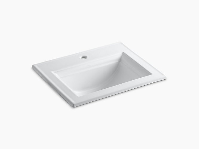 KOHLER K-2337-1 MEMOIRS STATELY 17 INCH DROP IN BATHROOM SINK WITH 1 HOLE DRILLED AND OVERFLOW
