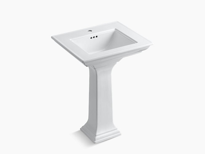 KOHLER K-2344-1 24 INCH SINGLE HOLE FIRECLAY BATHROOM SINK WITH OVERFLOW AND 1 PRE DRILLED FAUCET HOLE FROM THE MEMOIRS COLLECTION