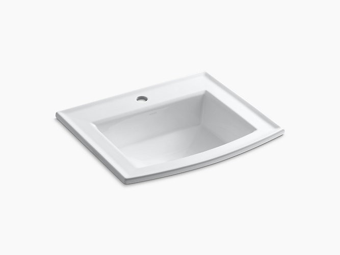 KOHLER K-2356-1 ARCHER 22-5/8 INCH DROP IN BATHROOM SINK WITH 1 HOLE DRILLED AND OVERFLOW