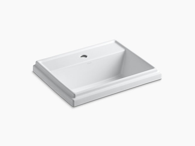 KOHLER K-2991-1 TRESHAM 20 INCH DROP IN BATHROOM SINK WITH 1 HOLE DRILLED AND OVERFLOW
