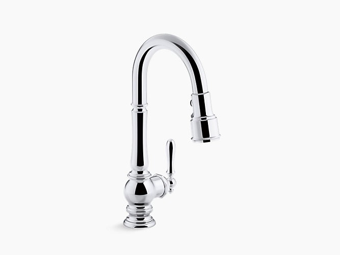 KOHLER K-99261 ARTIFACTS PULLOUT SPRAY HIGH-ARCH 16 INCH KITCHEN FAUCET WITH PROMOTION, MASTERCLEAN AND DOCKNETIK TECHNOLOGIES