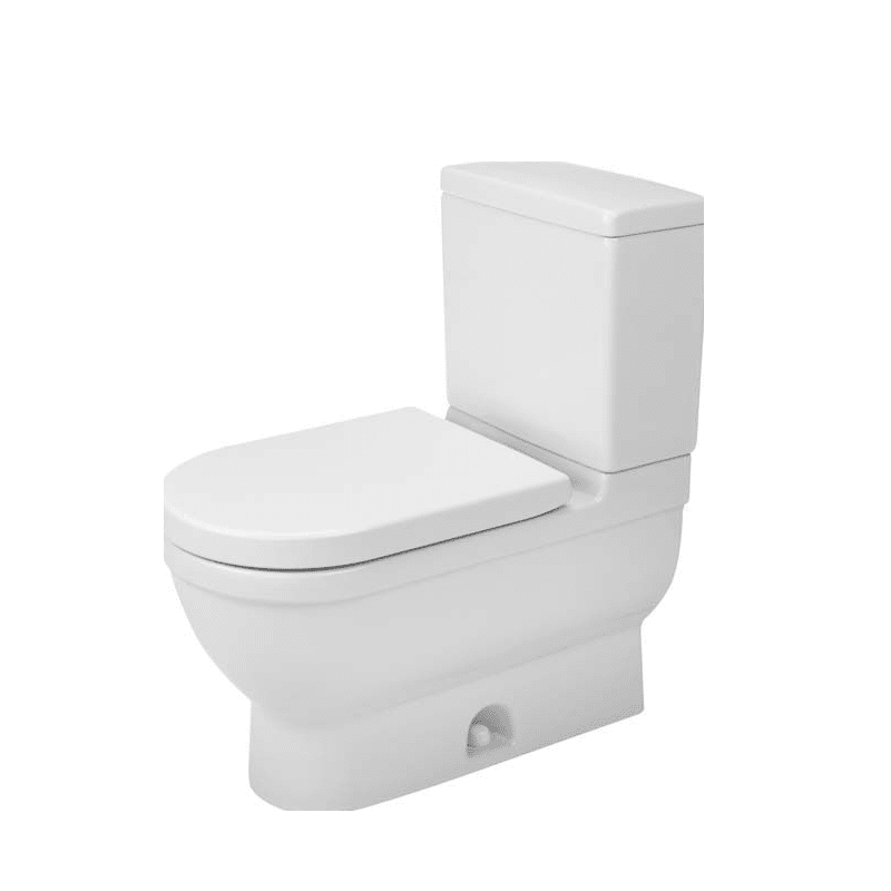 DURAVIT D1909700 STARCK 3 1.28 GPF TWO-PIECE ELONGATED TOILET WITH LEFT HAND LEVER - LESS SEAT